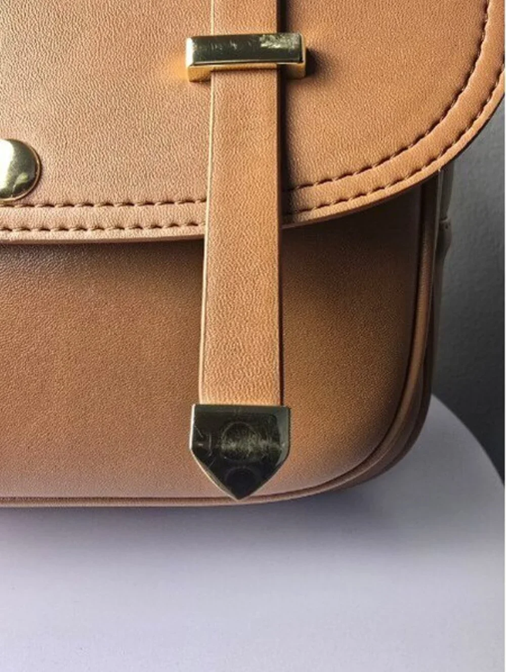 Belle & Bloom Camila Leather Backpack – Tan/Brown Gold Hardware Excellent